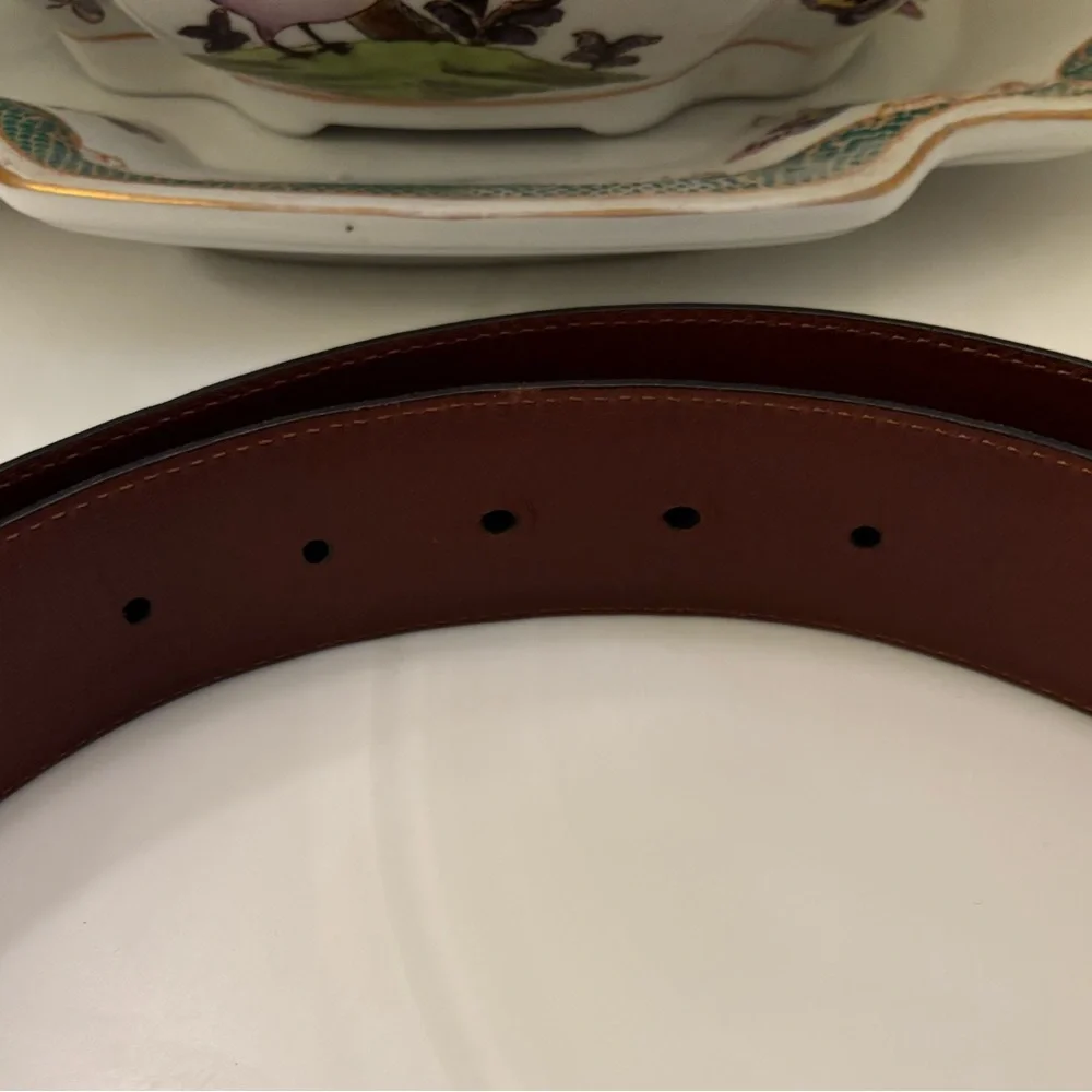 COACH Classic Navy Leather Belt - Picture 6 of 8